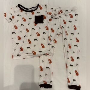 Kids Kyte Pajamas with Fox and Hedgehog Print